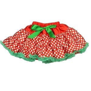 Red White Polka Dot Flared Tutu Layered Skirt 5T